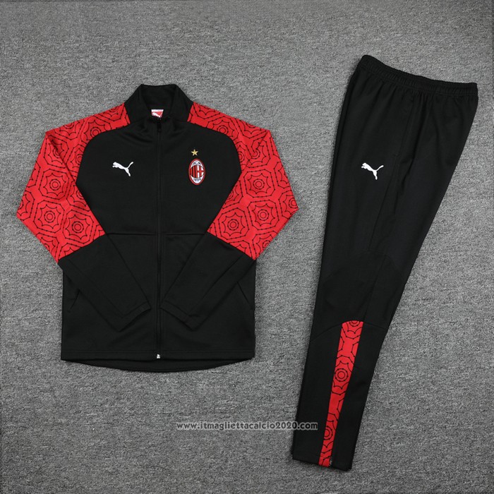 Tuta da Track Giacca Milan 2020 2021 Nero e Rosso